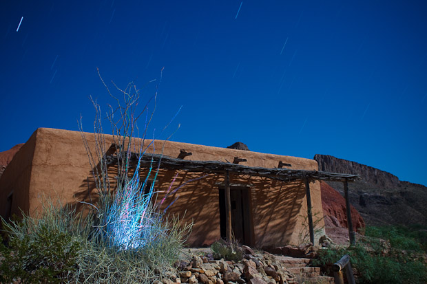 Big Bend Adobe House at Night