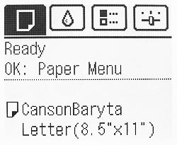 Custom Paper on Printer Menu