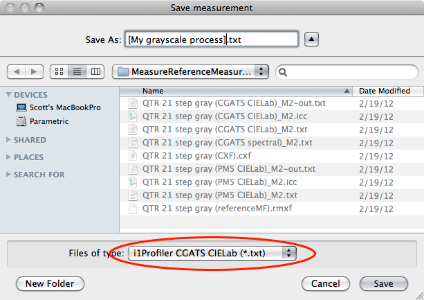 saving grayscale measurement files in i1Profiler