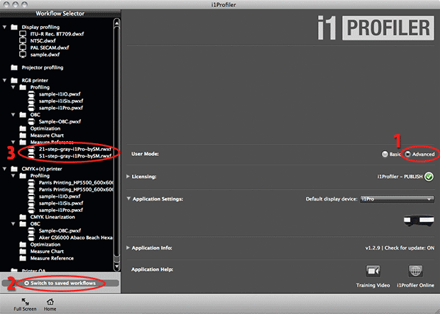 grayscale workflow files in i1Profiler