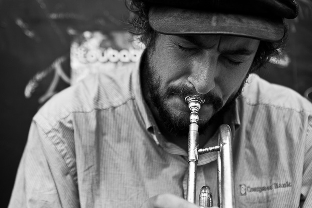 Portrait of a street musician © 2011 Heather Gill
