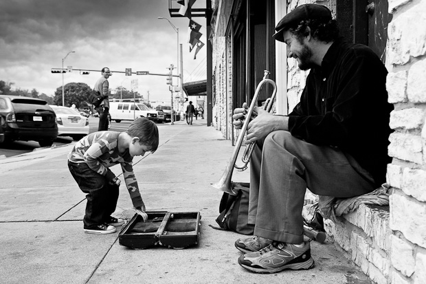 Portrait of a street musician © 2011 Heather Gill